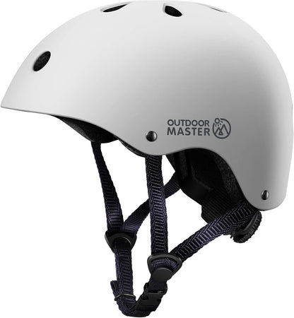 OutdoorMaster Youth & Kids Bike Helmet - Adjustable Multi-Sports Skateboard Helmet with Removable Liners for V1168-KID-TK-W-M