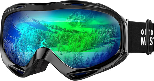 OutdoorMaster OTG Ski Goggles - Over Glasses Ski/Snowboard Goggles for Men, Women & Youth - 100% UV V1168-LF-B1PM-RJRC
