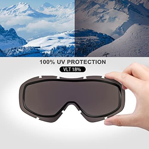 OutdoorMaster OTG Ski Goggles - Over Glasses Ski/Snowboard Goggles for Men, Women & Youth - 100% UV V1168-LF-B1PM-RJRC