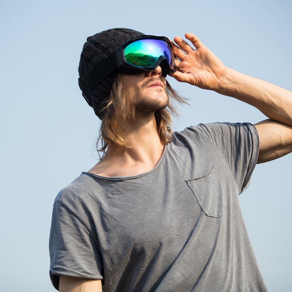 OutdoorMaster OTG Ski Goggles - Over Glasses Ski/Snowboard Goggles for Men, Women & Youth - 100% UV V1168-LF-B1PM-RJRC
