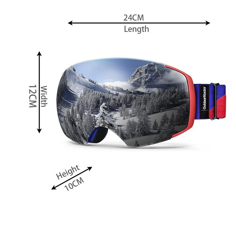 OutdoorMaster Ski Goggles PRO - Frameless, Interchangeable Lens 100% UV400 Protection Snow Goggles for Men & V1168-M6-194W-AS8T