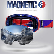 OutdoorMaster Ski Goggles PRO - Frameless, Interchangeable Lens 100% UV400 Protection Snow Goggles for Men & V1168-M6-194W-AS8T