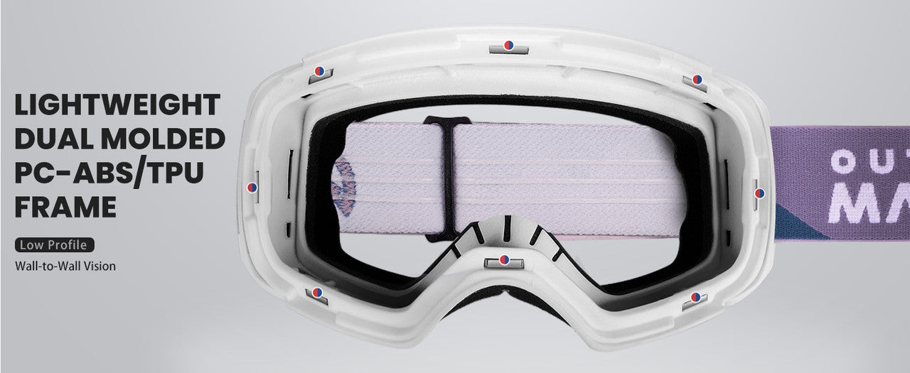 OutdoorMaster Ski Goggles PRO - Frameless, Interchangeable Lens 100% UV400 Protection Snow Goggles for Men & V1168-M6-194W-AS8T