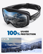 OutdoorMaster Ski Goggles with Cover Snowboard Snow Goggles OTG Anti-Fog -100% UV Protection-OM-18 V1168-NR-2MIW-ONW8