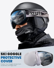 OutdoorMaster Ski Goggles with Cover Snowboard Snow Goggles OTG Anti-Fog -100% UV Protection-OM-18 V1168-NR-2MIW-ONW8