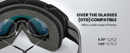 OutdoorMaster Ski Goggles with Cover Snowboard Snow Goggles OTG Anti-Fog -100% UV Protection-OM-18 V1168-NR-2MIW-ONW8