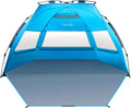 OutdoorMaster Pop Up 3-4 Person Beach Tent X-Large - Easy Setup, Portable Beach Shade Canopy Folding Sun V1168-OM-VA8L-BTNF