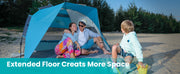 OutdoorMaster Pop Up 3-4 Person Beach Tent X-Large - Easy Setup, Portable Beach Shade Canopy Folding Sun V1168-OM-VA8L-BTNF