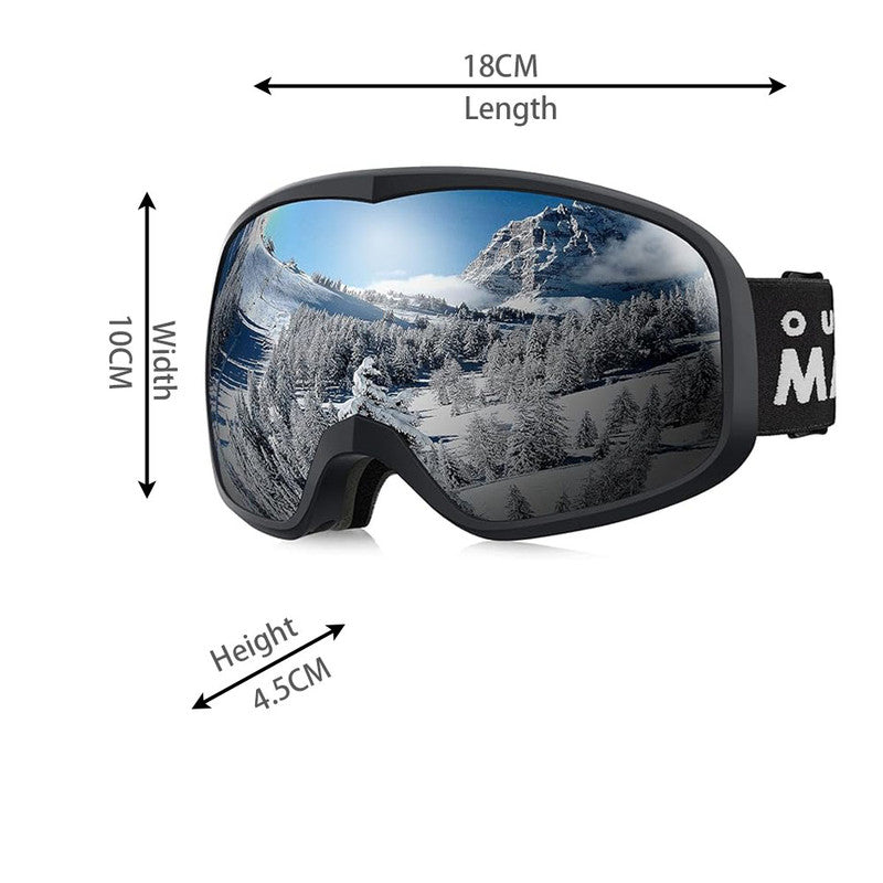 OutdoorMaster Owl Ski Goggles OTG, Snow Snowboard Goggles for Men Women Youth, Anti-Fog, 100% UV V1168-OWL OM-72