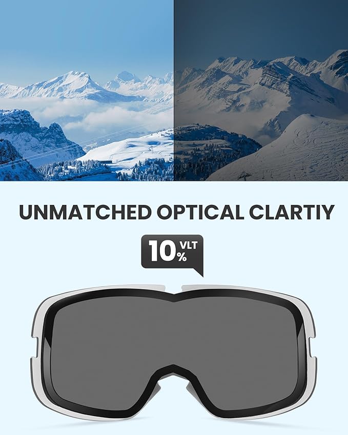 OutdoorMaster Owl Ski Goggles OTG, Snow Snowboard Goggles for Men Women Youth, Anti-Fog, 100% UV V1168-OWL OM-72
