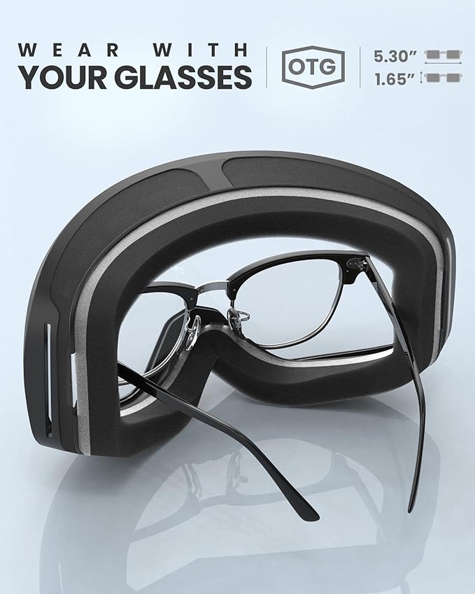 OutdoorMaster Owl Ski Goggles OTG, Snow Snowboard Goggles for Men Women Youth, Anti-Fog, 100% UV V1168-OWL OM-72