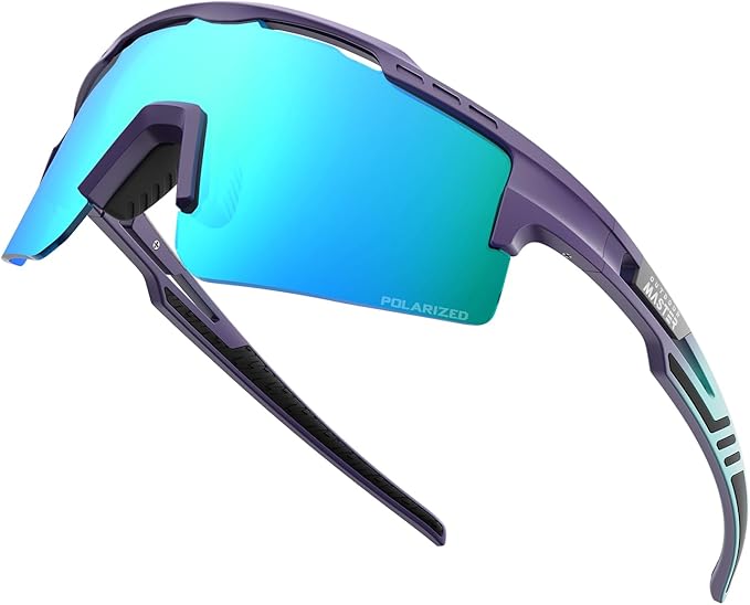 OutdoorMaster Hawk II Polarized Sports Sunglasses for Men Women, TAC 100% UV400 Protection TR90 Frame Cycling V1168-Q3-CC4N-U4QD