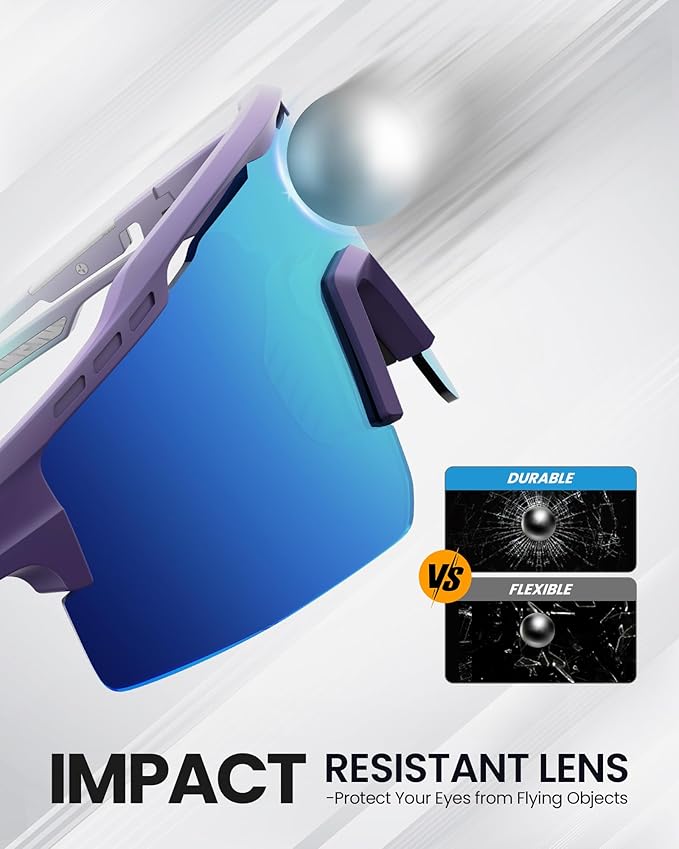 OutdoorMaster Hawk II Polarized Sports Sunglasses for Men Women, TAC 100% UV400 Protection TR90 Frame Cycling V1168-Q3-CC4N-U4QD
