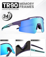 OutdoorMaster Hawk II Polarized Sports Sunglasses for Men Women, TAC 100% UV400 Protection TR90 Frame Cycling V1168-Q3-CC4N-U4QD
