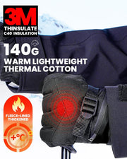 OutdoorMaster Ski Snow Gloves for Women & Men - 3M Thinsulate Waterproof Snowboard Winter Warm Windproof Snowmobile Gloves with Double-Pocket-Black,Medium