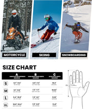 OutdoorMaster Ski Snow Gloves for Women & Men - 3M Thinsulate Waterproof Snowboard Winter Warm Windproof Snowmobile Gloves with Double-Pocket-Black,Medium