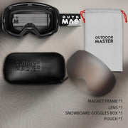OutdoorMaster Ski Goggles PRO - Frameless, Interchangeable Lens 100% UV400 Protection Snow Goggles for Men & Women-OM-2