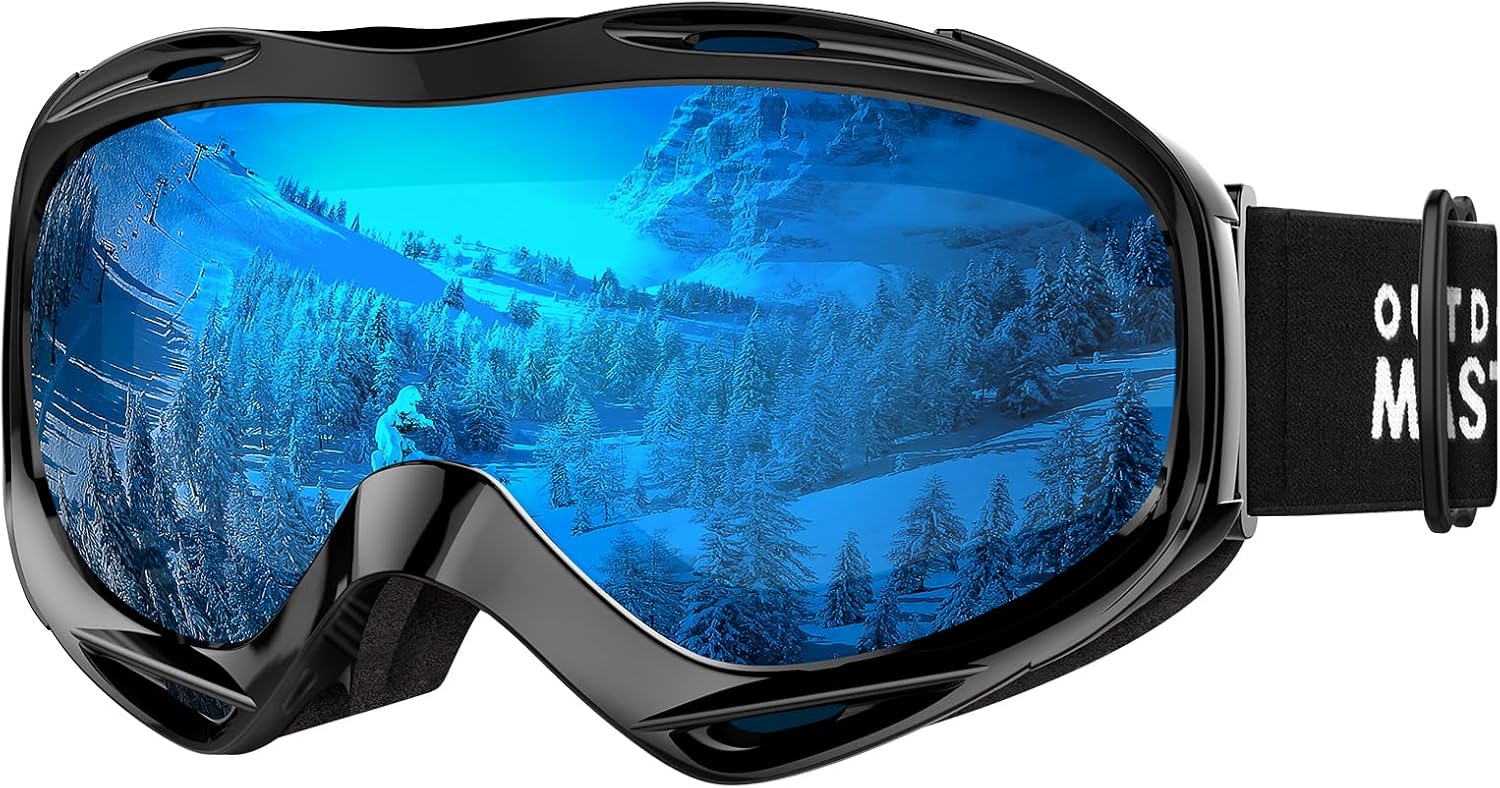 OutdoorMaster OTG Ski Goggles - Over Glasses Ski/Snowboard Goggles for Men, Women & Youth - 100% UV V1168-SQ-NI6T-XTUB