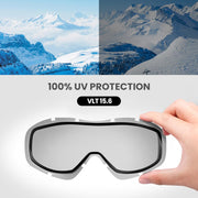 OutdoorMaster OTG Ski Goggles - Over Glasses Ski/Snowboard Goggles for Men, Women & Youth - 100% UV V1168-SQ-NI6T-XTUB