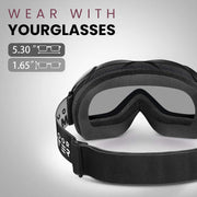 OutdoorMaster OTG Ski Goggles - Over Glasses Ski/Snowboard Goggles for Men, Women & Youth - 100% UV Protection-01VLT 10％-OM-5