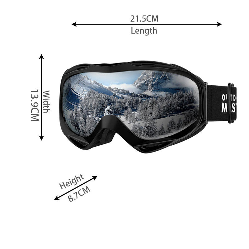 OutdoorMaster OTG Ski Goggles - Over Glasses Ski/Snowboard Goggles for Men, Women & Youth - 100% UV V1168-T3-H1XU-W6Q2
