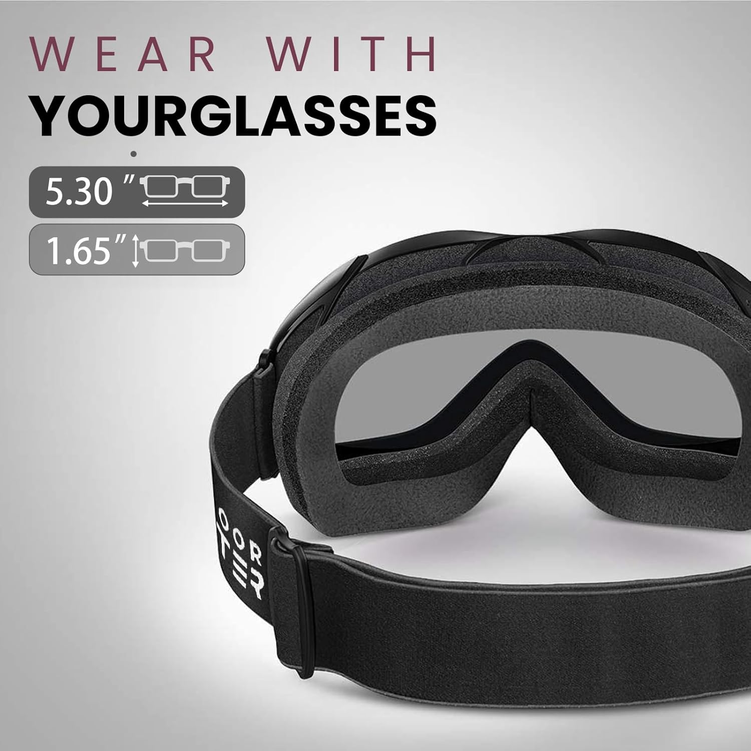 OutdoorMaster OTG Ski Goggles - Over Glasses Ski/Snowboard Goggles for Men, Women & Youth - 100% UV V1168-T3-H1XU-W6Q2
