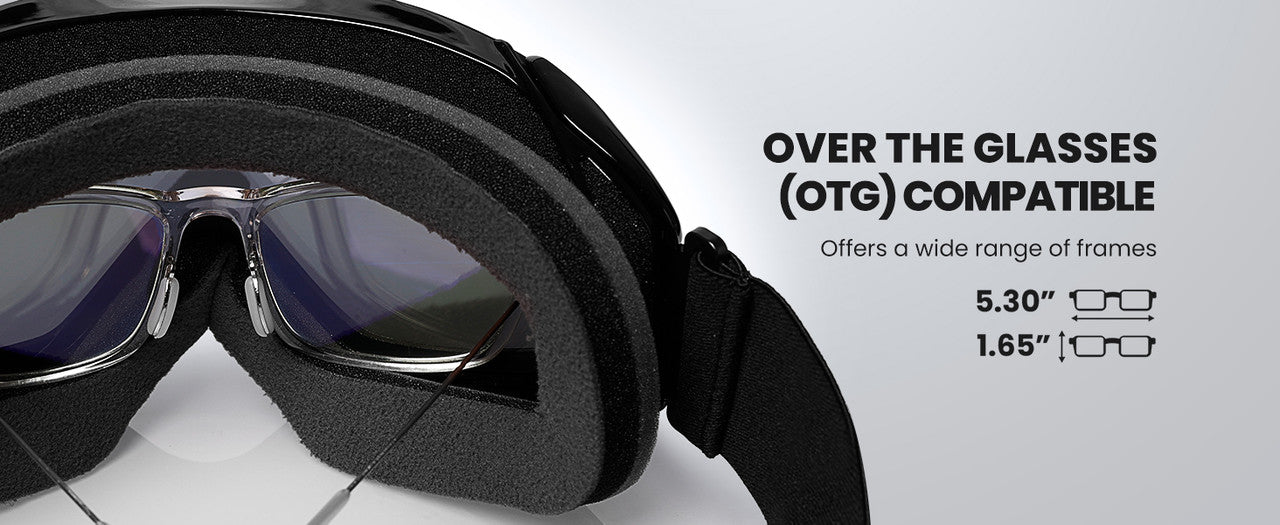OutdoorMaster OTG Ski Goggles - Over Glasses Ski/Snowboard Goggles for Men, Women & Youth - 100% UV V1168-T3-H1XU-W6Q2