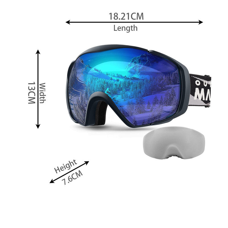 OutdoorMaster Ski Goggles with Cover Snowboard Snow Goggles OTG Anti-Fog -100% UV Protection-OM-18 V1168-TE-SHSE-KHQ1