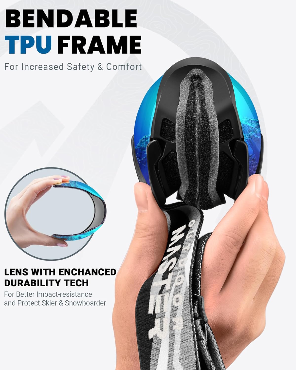 OutdoorMaster Ski Goggles with Cover Snowboard Snow Goggles OTG Anti-Fog -100% UV Protection-OM-18 V1168-TE-SHSE-KHQ1