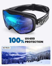 OutdoorMaster Ski Goggles with Cover Snowboard Snow Goggles OTG Anti-Fog -100% UV Protection-OM-18 V1168-TE-SHSE-KHQ1