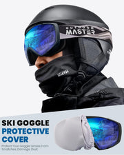 OutdoorMaster Ski Goggles with Cover Snowboard Snow Goggles OTG Anti-Fog -100% UV Protection-OM-18 V1168-TE-SHSE-KHQ1