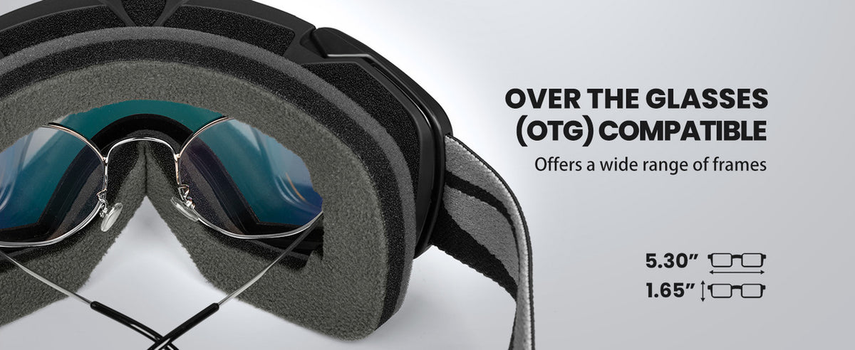 OutdoorMaster Ski Goggles with Cover Snowboard Snow Goggles OTG Anti-Fog -100% UV Protection-OM-18 V1168-TE-SHSE-KHQ1