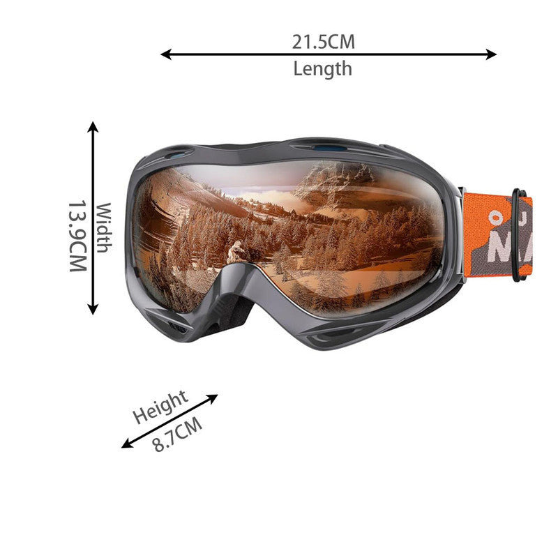 OutdoorMaster OTG Ski Goggles - Over Glasses Ski/Snowboard Goggles for Men, Women & Youth - 100% UV V1168-TK-8OZP-4UY1