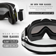 OutdoorMaster OTG Ski Goggles - Over Glasses Ski/Snowboard Goggles for Men, Women & Youth - 100% UV V1168-U9-Q3M1-1JQ9