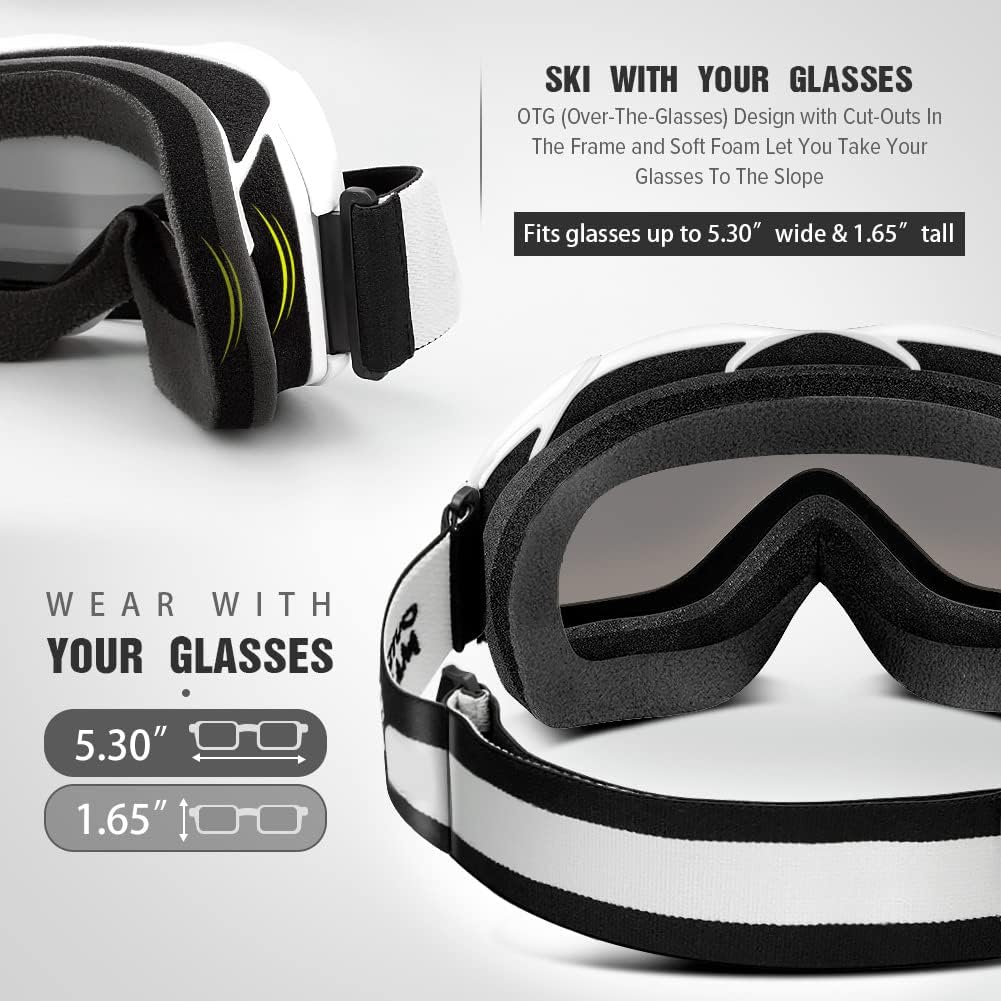 OutdoorMaster OTG Ski Goggles - Over Glasses Ski/Snowboard Goggles for Men, Women & Youth - 100% UV V1168-U9-Q3M1-1JQ9