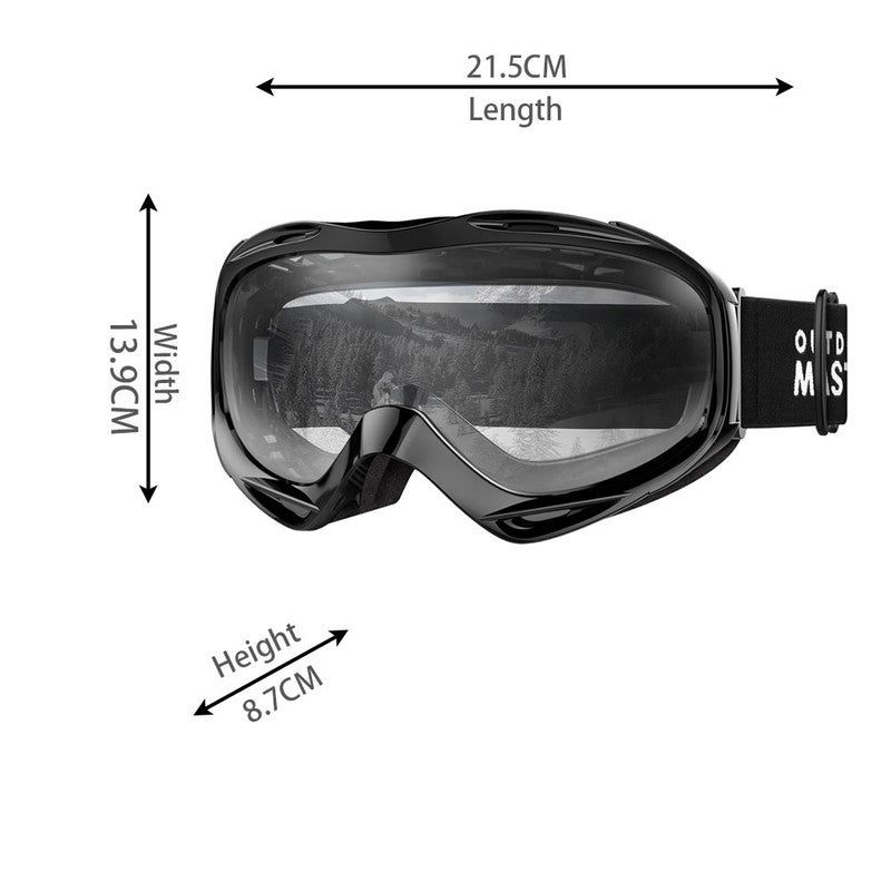 OutdoorMaster OTG Ski Goggles - Over Glasses Ski/Snowboard Goggles for Men, Women & Youth - 100% UV V1168-WF-AT15-FJGS