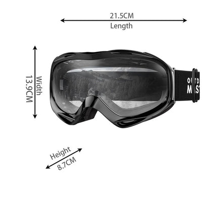 OutdoorMaster OTG Ski Goggles - Over Glasses Ski/Snowboard Goggles for Men, Women & Youth - 100% UV V1168-WF-AT15-FJGS
