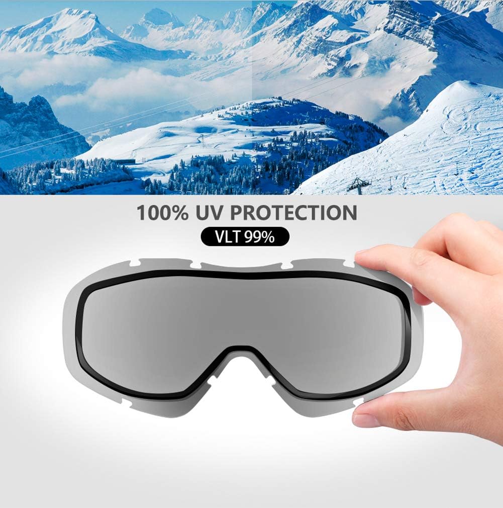 OutdoorMaster OTG Ski Goggles - Over Glasses Ski/Snowboard Goggles for Men, Women & Youth - 100% UV V1168-WF-AT15-FJGS