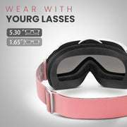 OutdoorMaster OTG Ski Goggles - Over Glasses Ski/Snowboard Goggles for Men, Women & Youth - 100% UV V1168-WJ-094E-WWY8