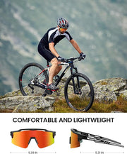 OutdoorMaster Hawk II Polarized Sports Sunglasses for Men Women, TAC 100% UV400 Protection TR90 Frame Cycling V1168-WX-7PDC-O1TK