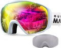 OutdoorMaster Ski Goggles with Cover Snowboard Snow Goggles OTG Anti-Fog -100% UV Protection-OM-18 V1168-Z9-6TVG-QRJR