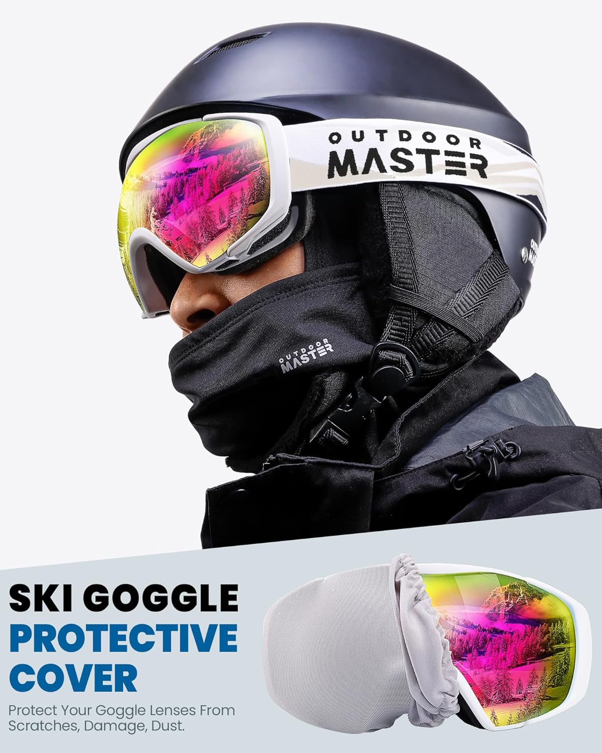 OutdoorMaster Ski Goggles with Cover Snowboard Snow Goggles OTG Anti-Fog -100% UV Protection-OM-18 V1168-Z9-6TVG-QRJR