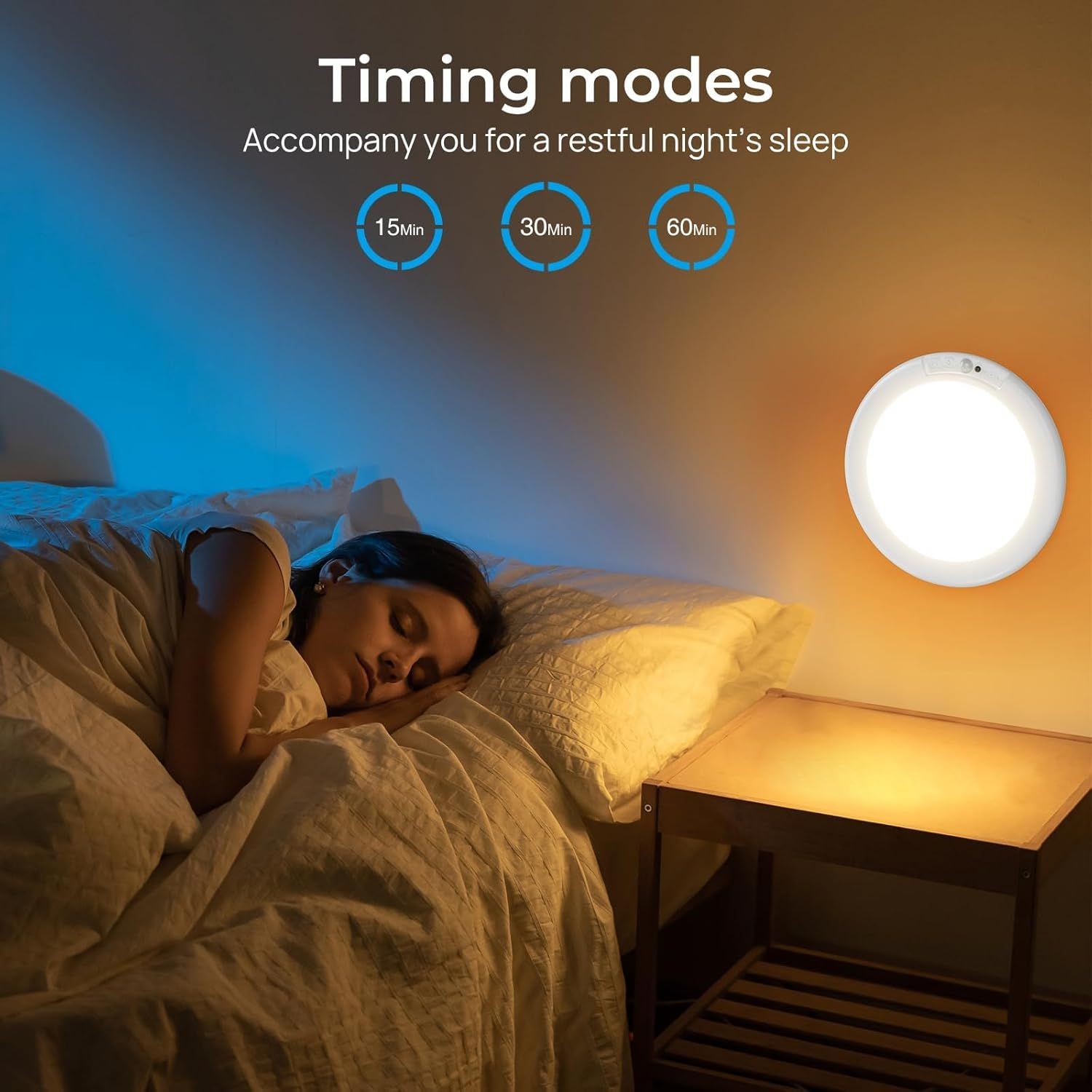 Rechargeable Motion Sensor Ceiling Light with Remote, Battery Ceiling Light Wireless, 3 Colors Dimmable V1171-CB-BOM000591
