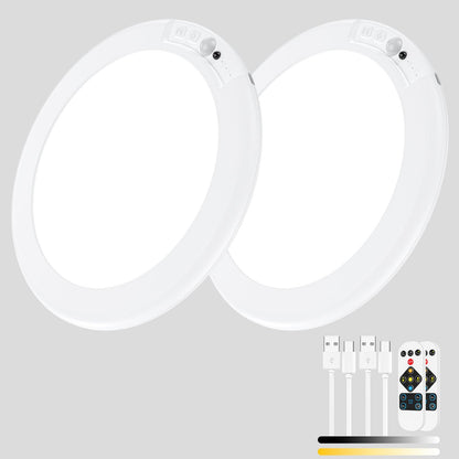 2 Pack Magnetic Wireless Ceiling Light, Rechargeable Battery Operated Ceiling Light wiht Remote, Ultra-Thin V1171-CB-BOM000887
