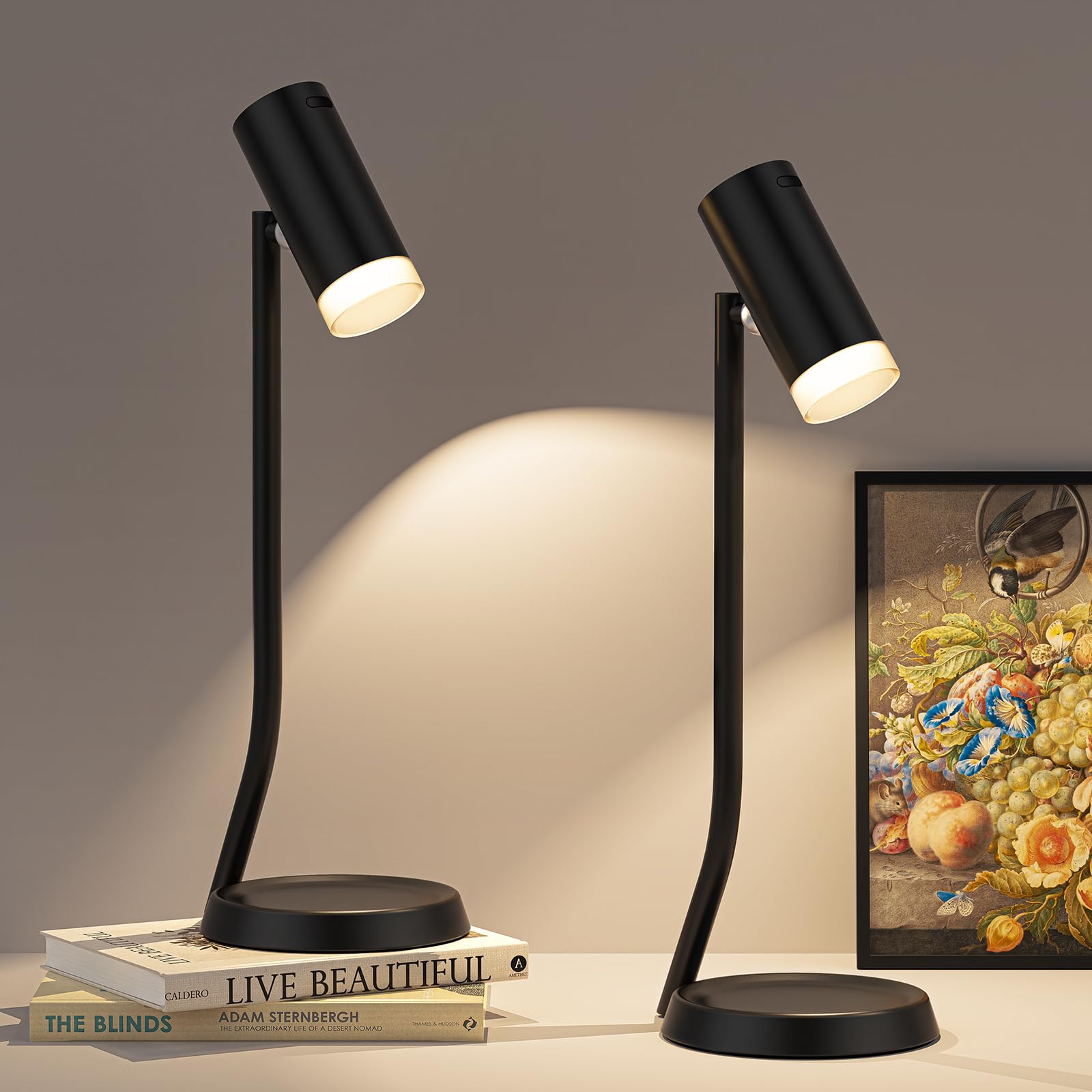 Cordless Table Lamps, Battery Operated Portable Table Light with Magnetic Adjustable Angle Head, 5000mAh V1171-CB-BOM000959