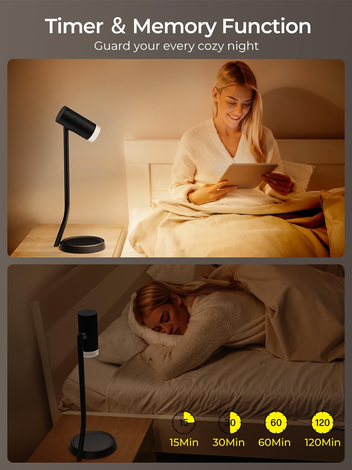 Cordless Table Lamps, Battery Operated Portable Table Light with Magnetic Adjustable Angle Head, 5000mAh V1171-CB-BOM000959