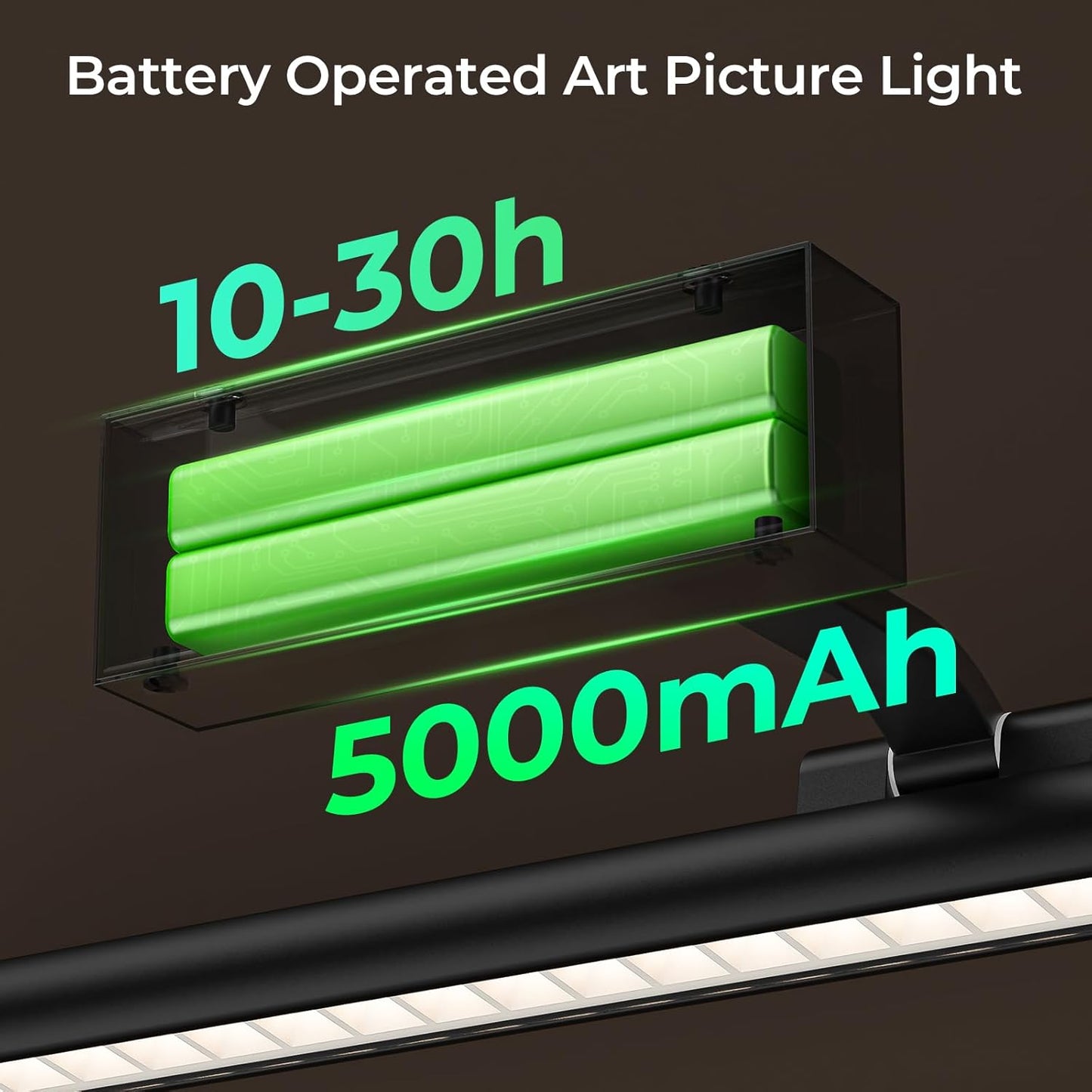 Wireless Picture Lights for Wall, Battery Operated Wall Light for Painting Rechargeable CCT Rotatable Art V1171-CB-BOM000967