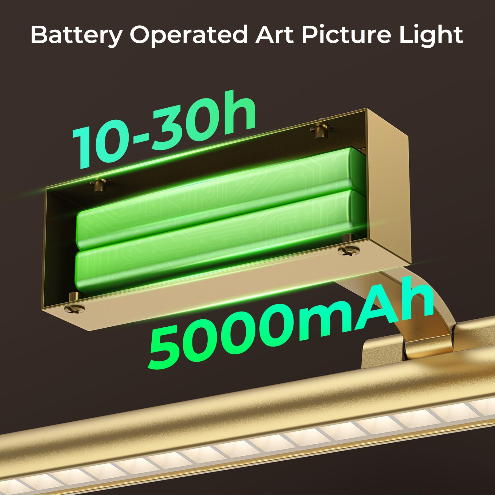 Wireless Picture Lights for Wall, Battery Operated Wall Light for Painting Rechargeable CCT Rotatable Art V1171-CB-BOM000968