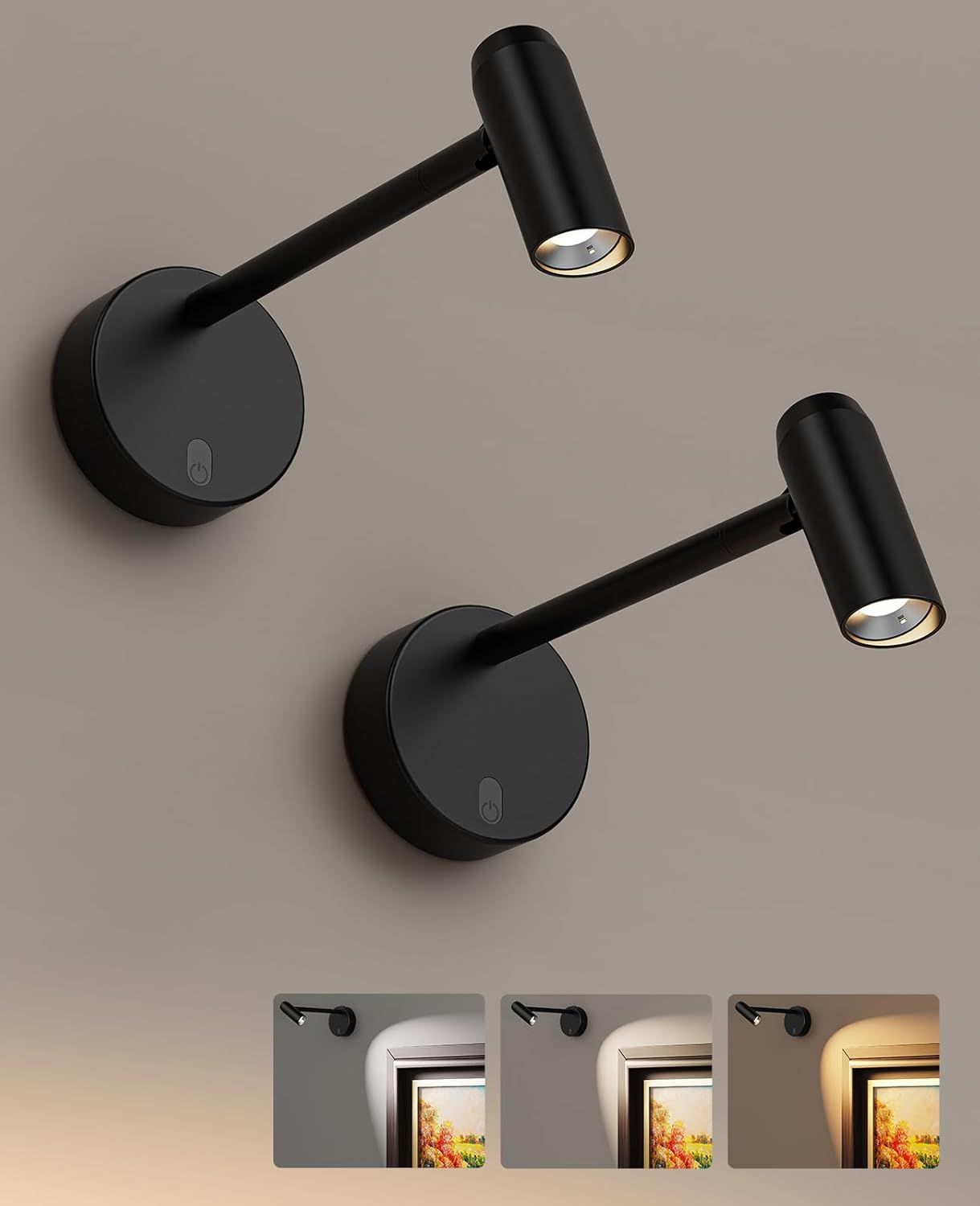 Picture Light for Wall, Battery Operated Art Light for Paintings CCT Dimmable Recharging Gallery Battery Wall V1171-CB-BOM001240-2