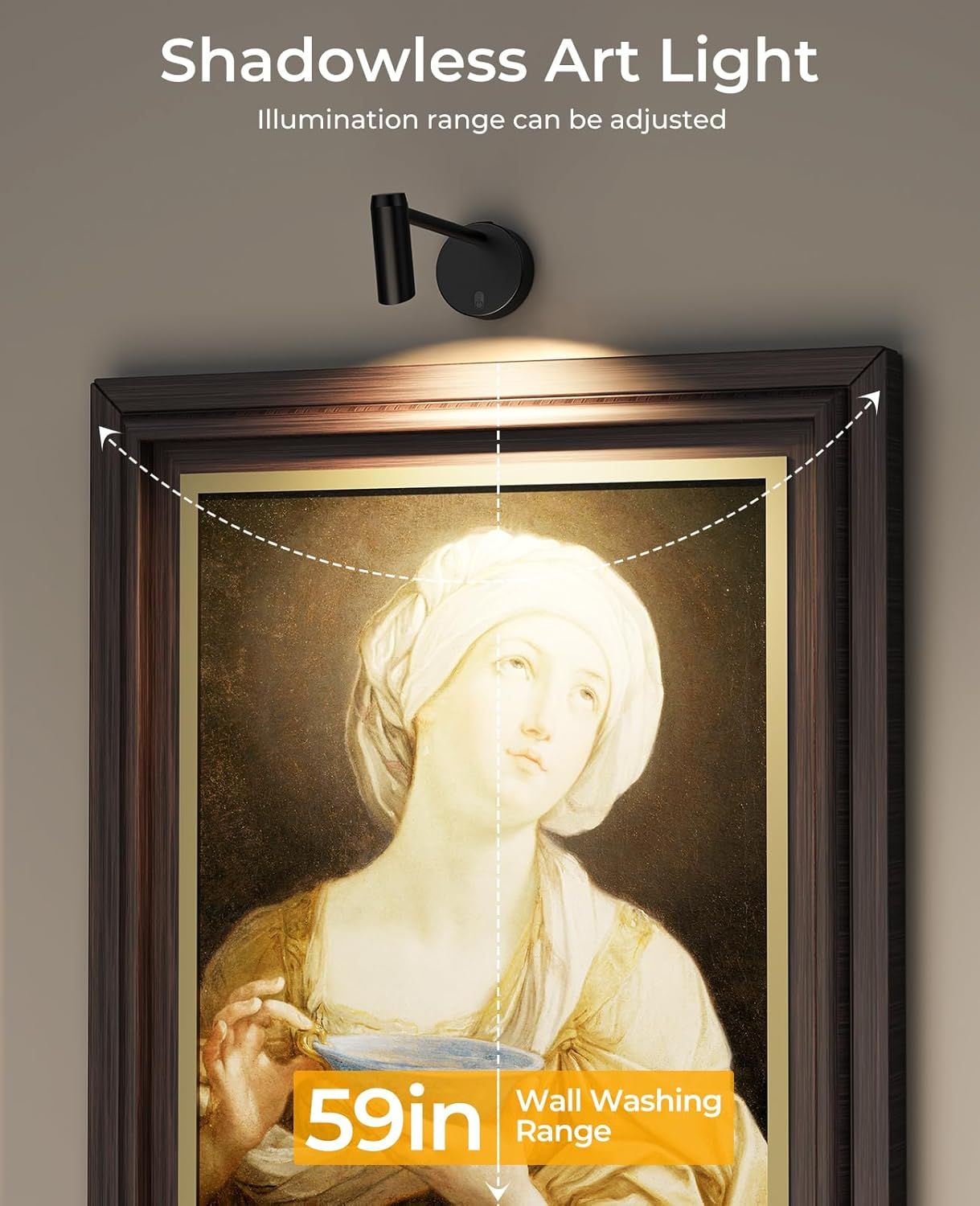 Picture Light for Wall, Battery Operated Art Light for Paintings CCT Dimmable Recharging Gallery Battery Wall V1171-CB-BOM001240-2